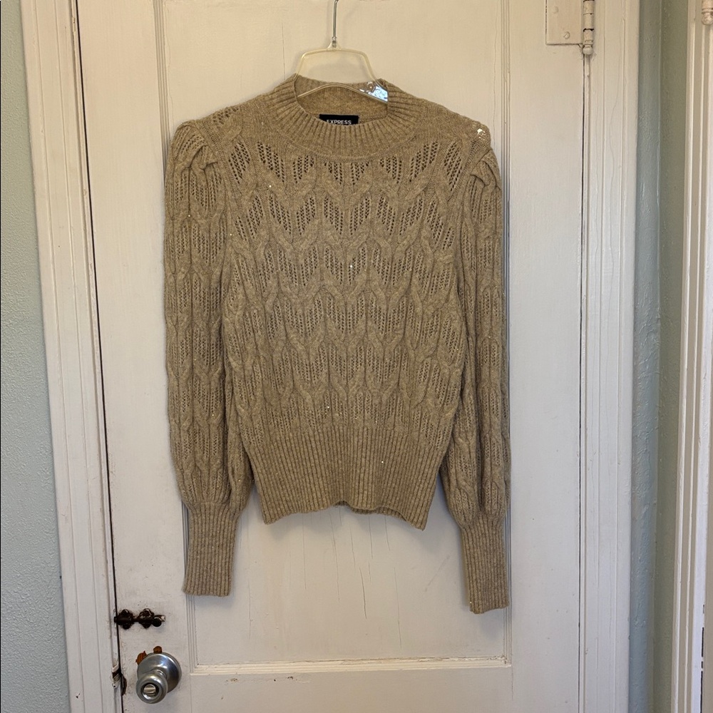 Express Beige Knit Sweater